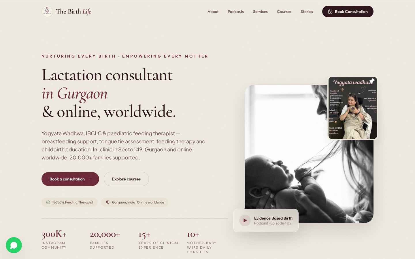 The Birth Life website built by ProPract Studio
